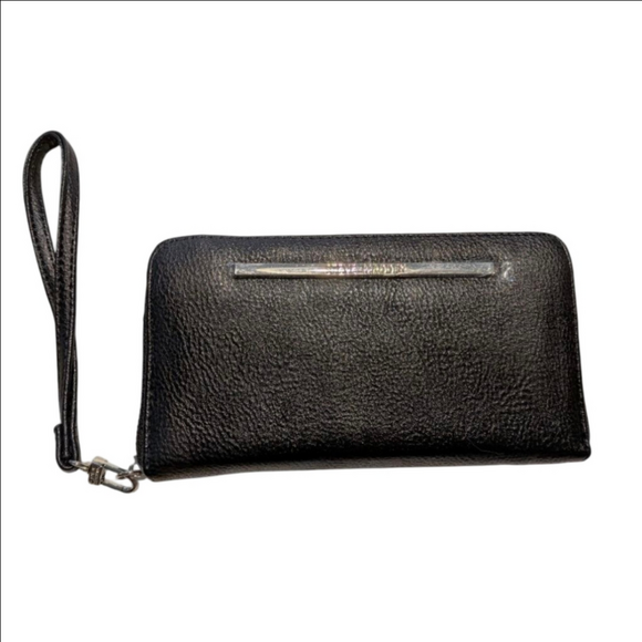 Steve Madden Handbags - Women's Steve Madden Black Faux Leather Wristlet One Size